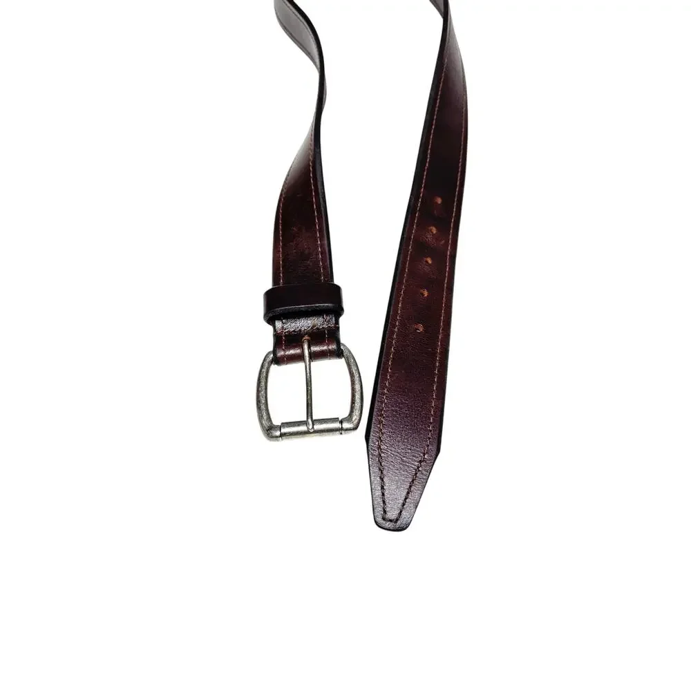 Remo Tulliani Genuine Leather Belt Brown Beveled Edge 36